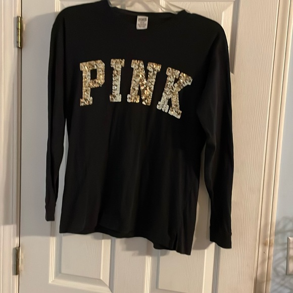 PINK Victoria's Secret Tops - PINK Bling Long Sleeve Tee. Good pre-owned condition.